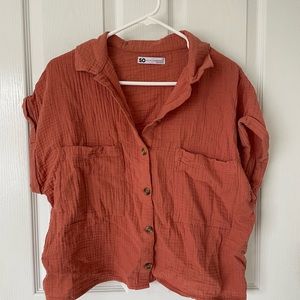 Kohls burnt orange, short sleeve blouse in size medium.